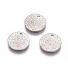 Non-Tarnish 304 Stainless Steel Textured Pendants X-STAS-I098-01-12mm-P-3