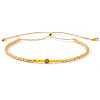 Adjustable European Glass Tile Braided Bead Bracelets for Women TQ4434-2-1
