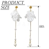 Acrylic Pearl Petal & Shell Pearl Bead Stud Dangle Earrings EJEW-YW00005-3