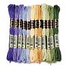 12 Skeins 12 Colors 6-Ply Polyester Embroidery Floss OCOR-M009-01B-14-1