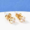 304 Stainless Steel Rhinestone Stud Earrings EJEW-G423-16G-01-2