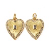 Brass Micro Pave Cubic Zirconia Pendants X-KK-P308-09G-1