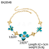 Floral 304 Stainless Steel Enamel Link Necklace STAS-OY013-95G-2