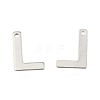 Tarnish Resistant 304 Stainless Steel Letter Charms STAS-O072-L-1