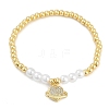 Brass Micro Pave Cubic Zirconia Charm Bracelets for Women BJEW-M050-02G-02-4