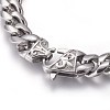 Tarnish Resistant 201 Stainless Steel Curb Chain Bracelets BJEW-P244-01P-2