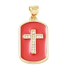 Religion Cross Brass Micro Pave Clear Cubic Zirconia Pendants CU-CBA83A6-03H-G-2