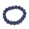 Natural Lapis Lazuli Bead Stretch Bracelets X-BJEW-K212-B-047-5