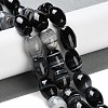 Natural Black Striped Agate/Banded Agate Beads Strand G-NH0019-C03-06-5