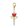 Flower Transparent Acrylic & Glass Pendant Decooration HJEW-JM01604-4