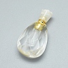 Faceted Natural Rose Quartz Openable Perfume Bottle Pendants G-E556-07A-2