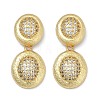 Brass Micro Pave Clear Cubic Zirconia Stud Earrings EJEW-H154-10B-G-4