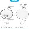 304 Stainless Steel Pendant Rhinestone Settings STAS-UN0007-21P-2