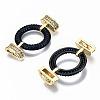 Brass Micro Pave Cubic Zirconia Links Connectors KK-S061-44B-NR-1