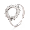 Non-Tarnish 304 Stainless Steel Donut Open Cuff Ring for Women RJEW-C025-21P-1