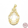 925 Sterling Silver Pendant Cabochon Open Back Settings STER-P044-02G-4
