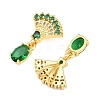 Brass Micro Pave Cubic Zirconia Pendants KK-K340-53G-2