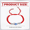 1Pc Lampwork Evil Eye Braided Bead Bracelet BJEW-LP0004-22-2