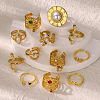 Retro Royal Style 304 Stainless Steel Cuff Rings FS-WG343E9-08-3