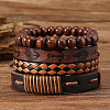 4Pcs 4 Styles PU Imitation Leather Braided Bracelets Sets BJEW-CL0001-13C-3