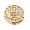 Brass Micro Pave Cubic Zirconia Slide Charms ZIRC-I068-28G-2