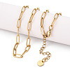 Ion Plating(IP) 304 Stainless Steel Paperclip Chain Necklace X-NJEW-D045-14G-01-1