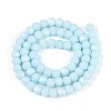 Frosted Opaque Glass Beads Strands GLAA-T032-P6mm-MBB10-2