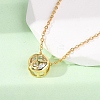 Brass Pave Cubic Zirconia Birth Stone Constellation Pendant Cable Chain Necklaces LS-NJEW-D334-01G-03-3