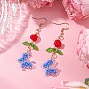 Glass Seed Beads Butterfly Dangle Earrings EJEW-MZ00347-02-1