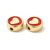 Real 18K Gold Plated Brass Enamel Beads KK-E068-VB456-1-3