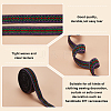 BENECREAT 5 Yards Ethnic Style Embroidery Flat Polyester Elastic Rubber Cord/Band OCOR-BC0005-15B-4