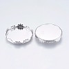 Tarnish Resistant 304 Stainless Steel Lace Edge Bezel Cups STAS-I097-061-25MM-2