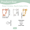 SOFPLATE 24Pcs 3 Colors Brass Screw On Clip-on Earring Findings KK-SP0001-19-2