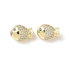 Brass Micro Pave Cubic Zirconia Beads KK-C104-09G-1