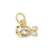 Brass Micro Pave Cubic Zirconia Charms ZIRC-I356-13G-04-1
