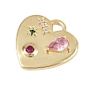 Brass Micro Pave Cubic Zirconia Pendants X-KK-I352-278G-2