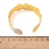 Textured Brass Enamel Cuff Bangles for Women BJEW-A173-04G-5