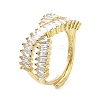 Brass Micro Pave Cubic Zirconia Rings RJEW-E077-06G-1