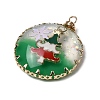 Christmas Alloy Resin Pendants CRES-D324-01KCG-2