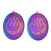 Ion Plating(IP) 304 Stainless Steel Filigree Pendants STAS-S118-023-1