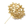 Rack Plating Brass Pave Clear Cubic Zirconia Flower Brooches KK-S391-04G-2