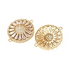 Brass Pave Clear Cubic Zirconia Connector Charms CU-CBA4579-06G-B-3