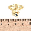 Brass Pave Cubic Zirconia Cuff Open Rings CU-CBACDF6-08G-02-5