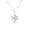 TINYSAND Christmas 925 Sterling Silver Cubic Zirconia Snowflake Pendant Necklace TS-N007-S-19-1