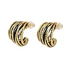 Brass C-Shaped Stud Earrings EJEW-Q391-03AG-2