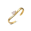 Adjustable Brass Pave Cubic Zirconia Cuff Bangles for Women QN2893-1-3