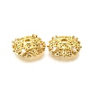 Flower Brass Micro Pave Clear Cubic Zirconia Bead Caps KK-V008-30G-2