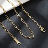 Ion Plating(IP) 304 Stainless Steel Paperclip Chain Necklace for Women X-NJEW-G097-14G-3