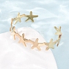 Starfish 304 Stainless Steel Cuff Bangles for Women BJEW-Z176-01G-3