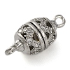 Brass Micro Pave Clear Cubic Zirconia Hollow Oval Connector Charms KK-A230-05B-P-2